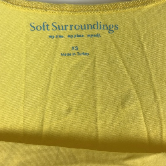 Soft Surroundings Missy T-Shirt Square Neckline Ruche Front Tee Size: XS - Picture 3 of 7